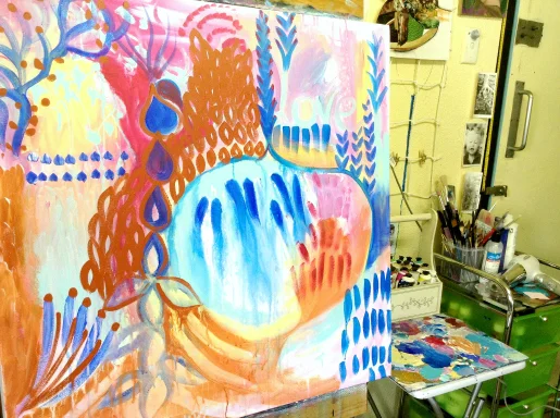 CURRENT WORK IN PROGRESS {Demo painting for my upcoming E-course!}