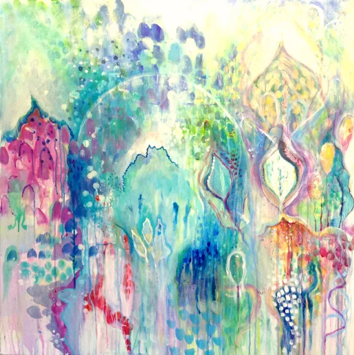 { BREATHE } Mixed media on canvas. 2013. 90 x 90 cms. $1950