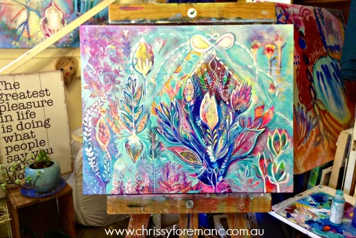 Owning My Magnificence . Mixed media on canvas. 2013 (c) Chrissy Foreman Cranitch