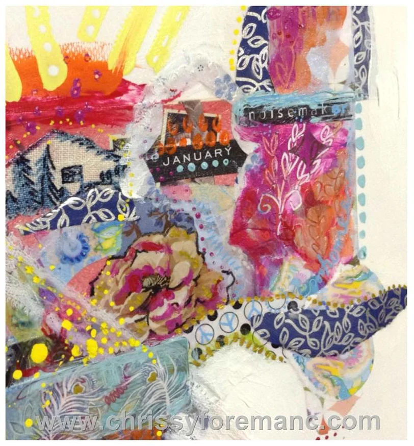 'Shine'. Mixed media on fine Art paper. Chrissy Foreman Cranitch, 2014.