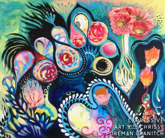 'Beautiful Sorrow'. 20" X 24" mixed media on canvas. (c) Chrissy Foreman Cranitch, 2014.