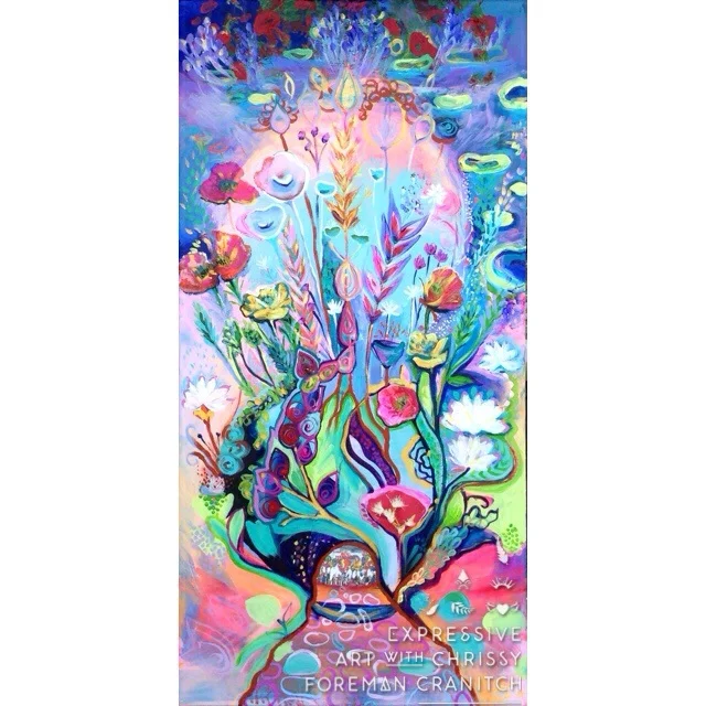 'My Vocation'. 20" X 40", mixed media on canvas. $1600. (c) Chrissy Foreman Cranitch, 2014.