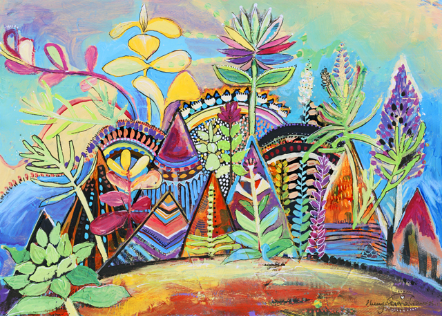 Celebrate. Mixed media on paper. $350 Available HERE