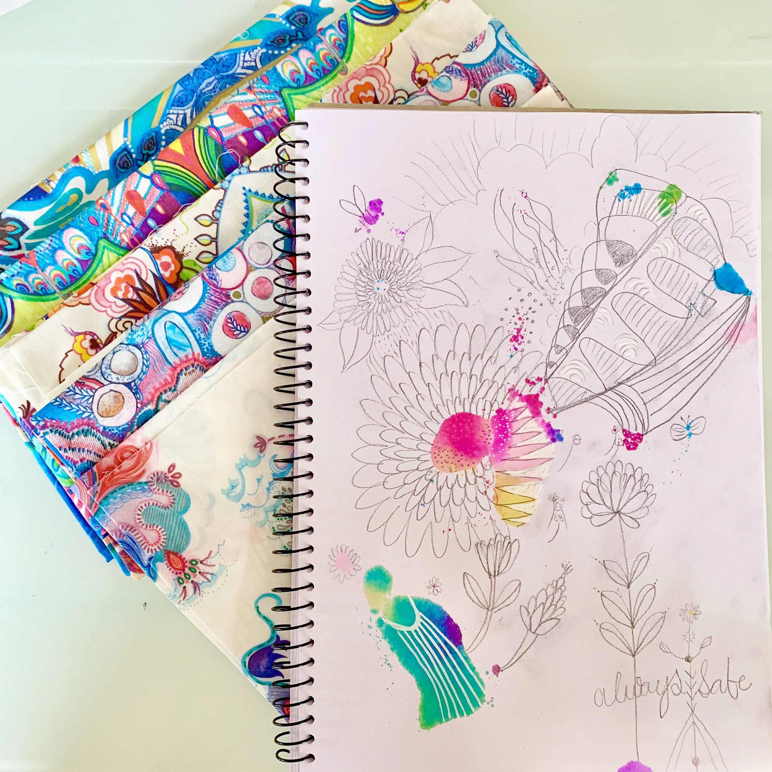 Creative wellbeing journal - Intuitive blob art 