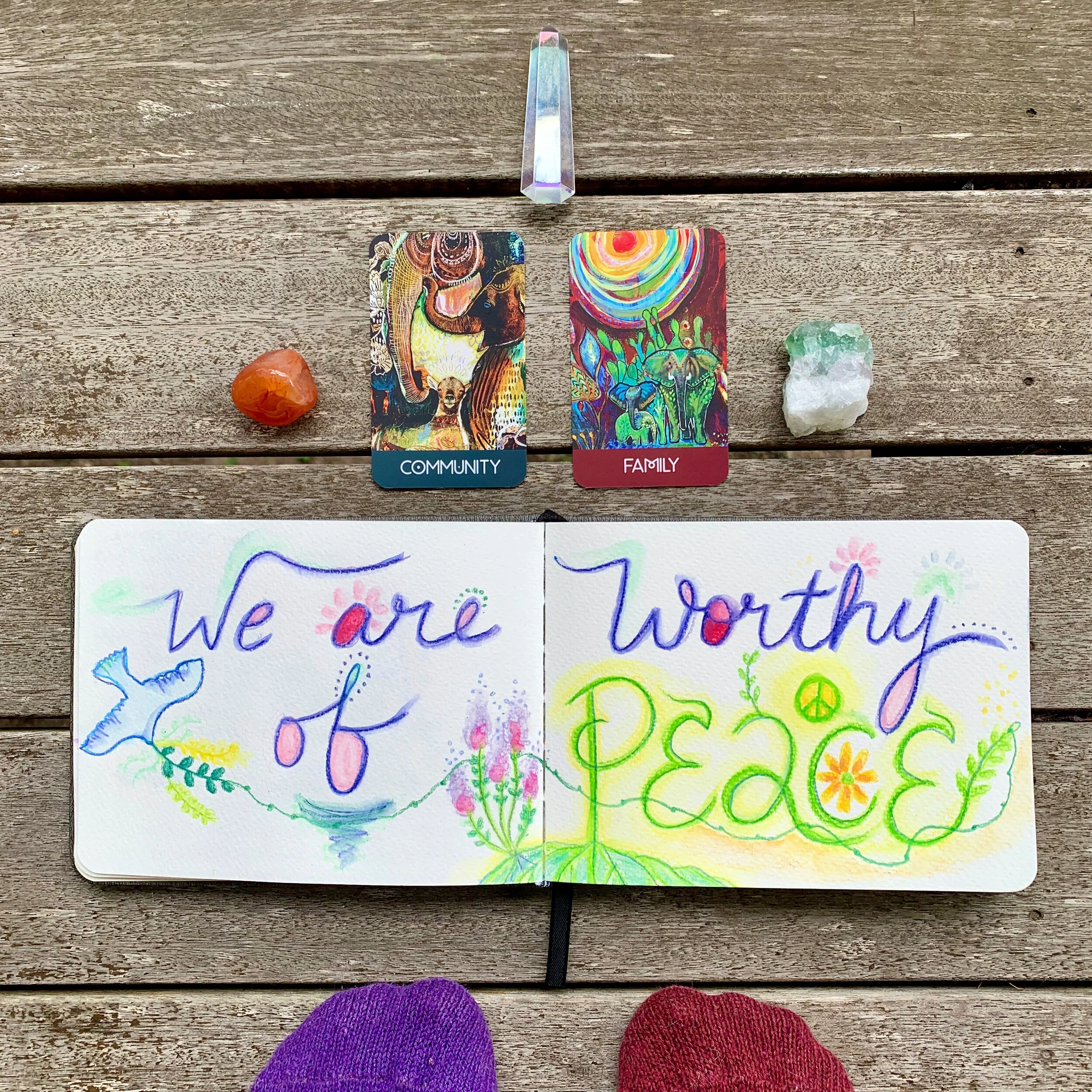 Creative wellbeing journal - We are worthy of peace