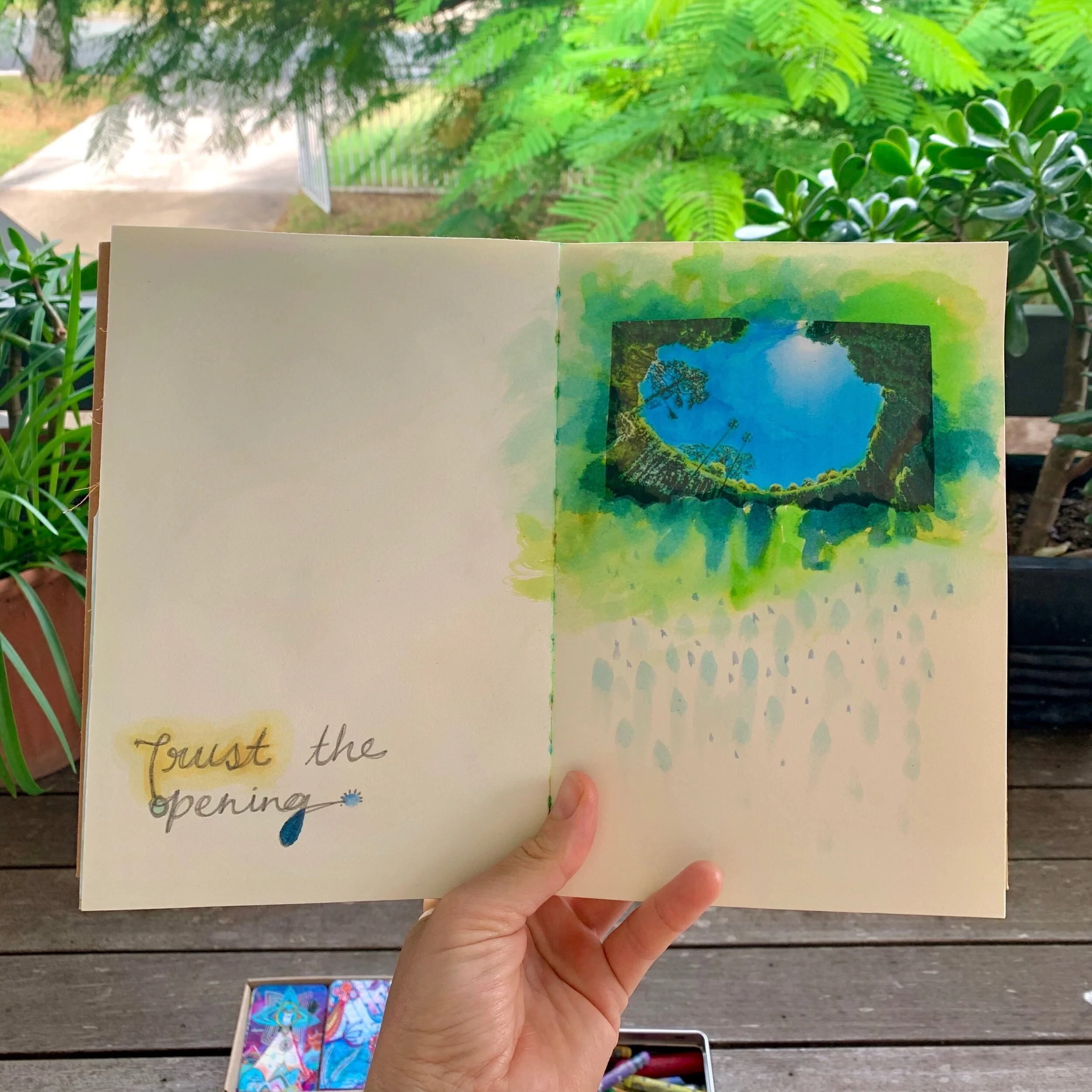 Creative wellbeing journal- Trust the opening