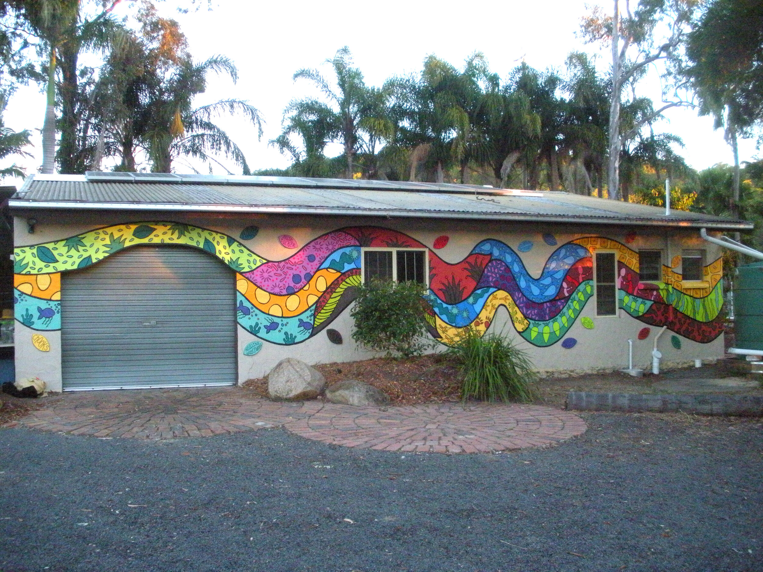 B4C Eco art mural project - Bulimba Creek Sustainability Centre