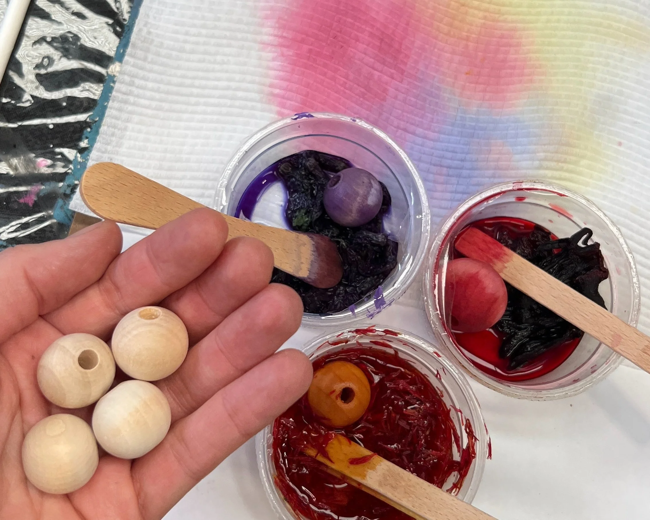 handmade paints with tea