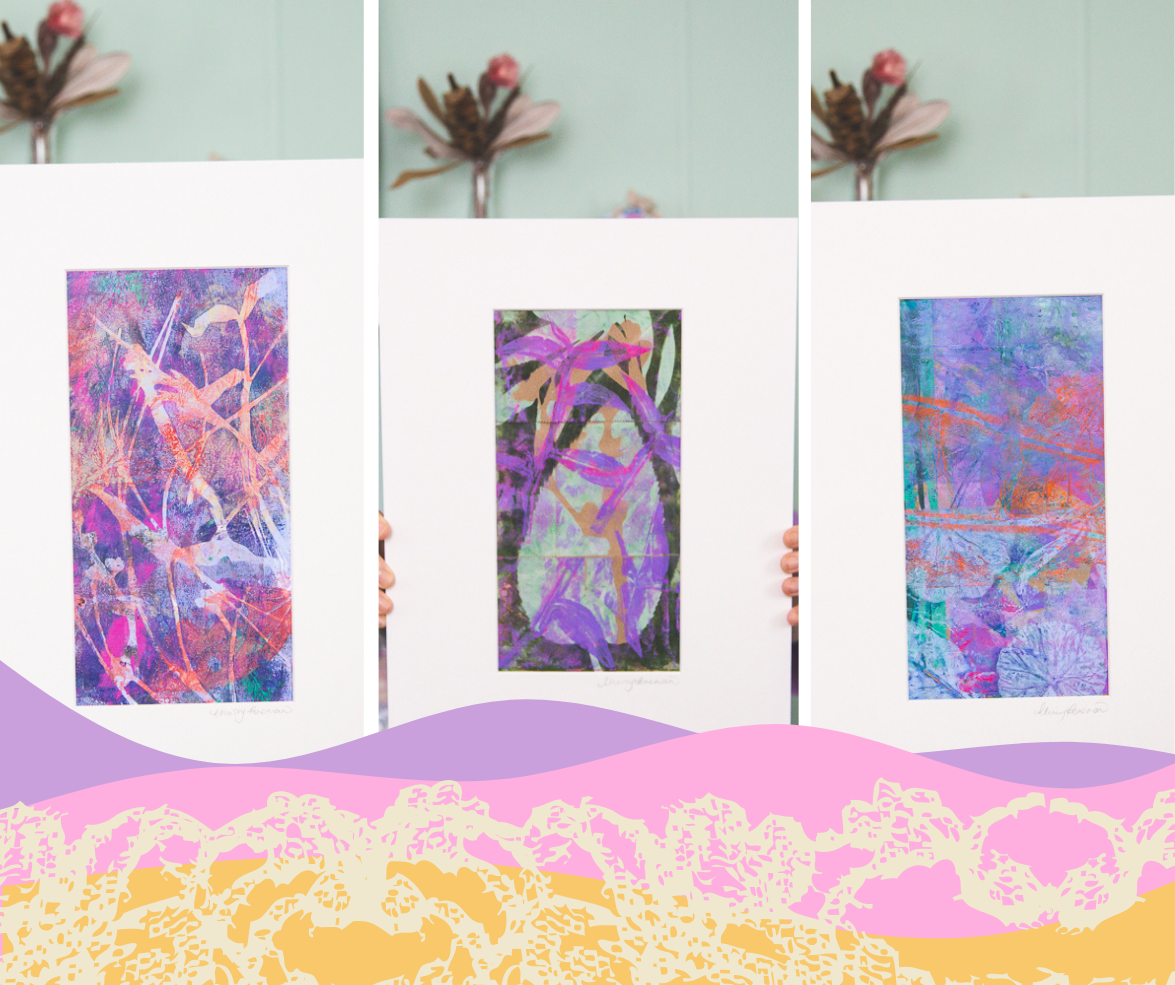 SPRING RELEASE ~ Large Matted Plant Prints in Pink, Purple, Orange