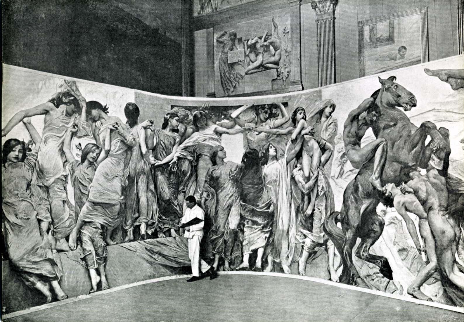 Giulio Aristide Sartorio in his studio