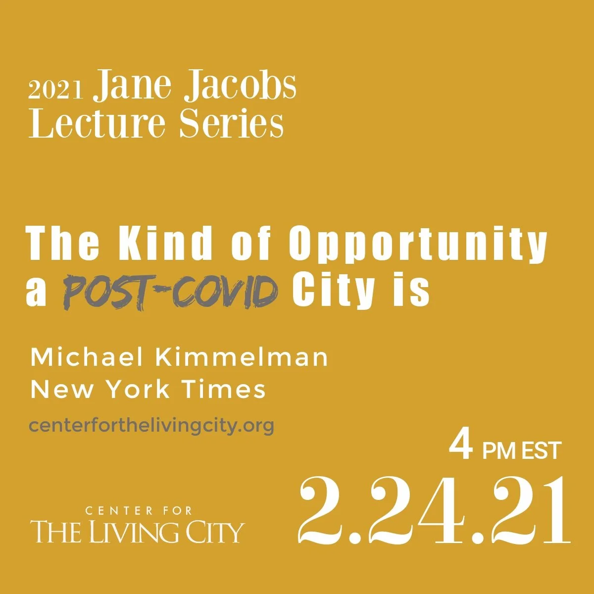 The Kind of Opportunity a Post-Covid City Is with Michael Kimmelman &amp; Roberta Brandes Gratz