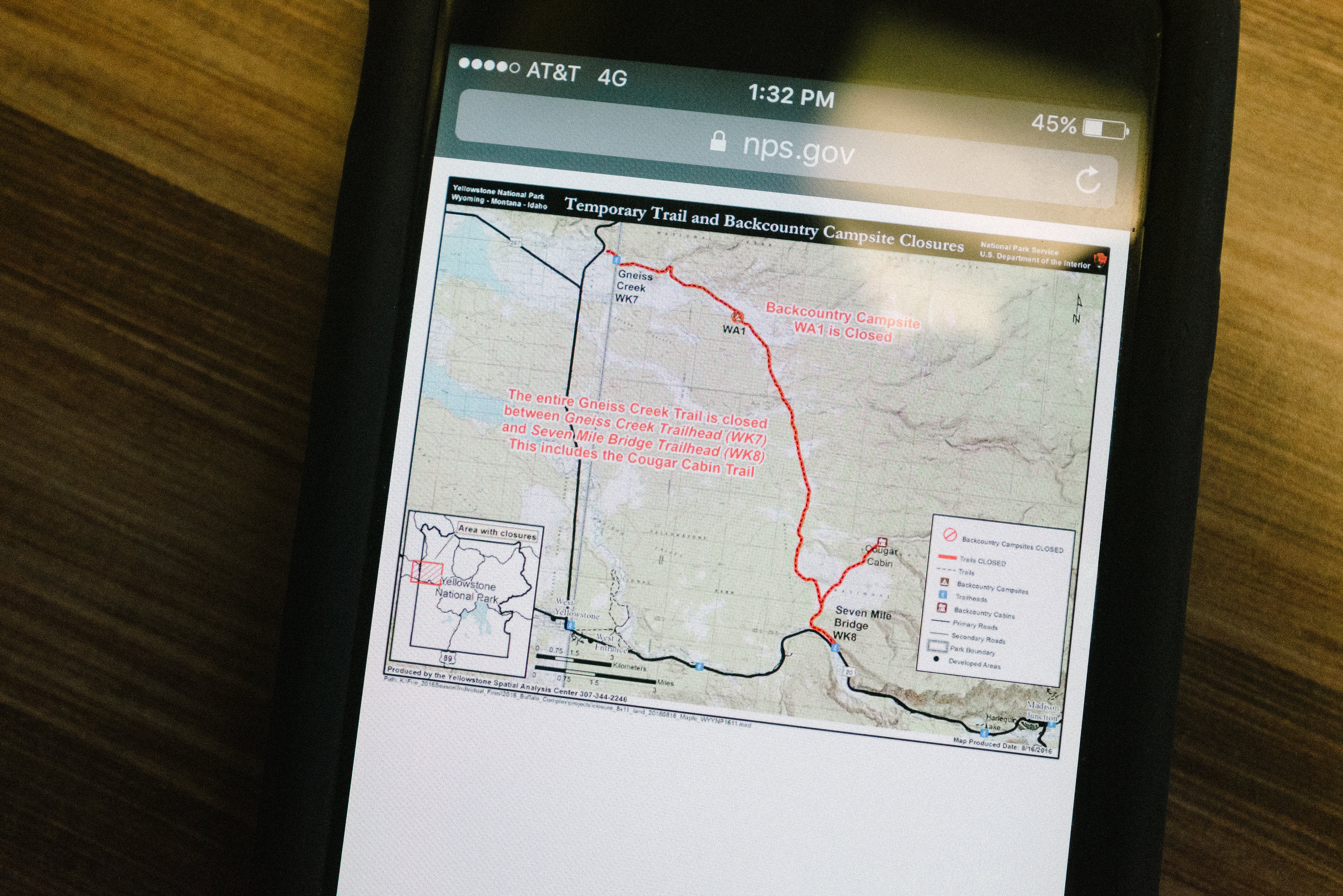 The fires were spreading so fast that we had to continually check for updates when we had service.