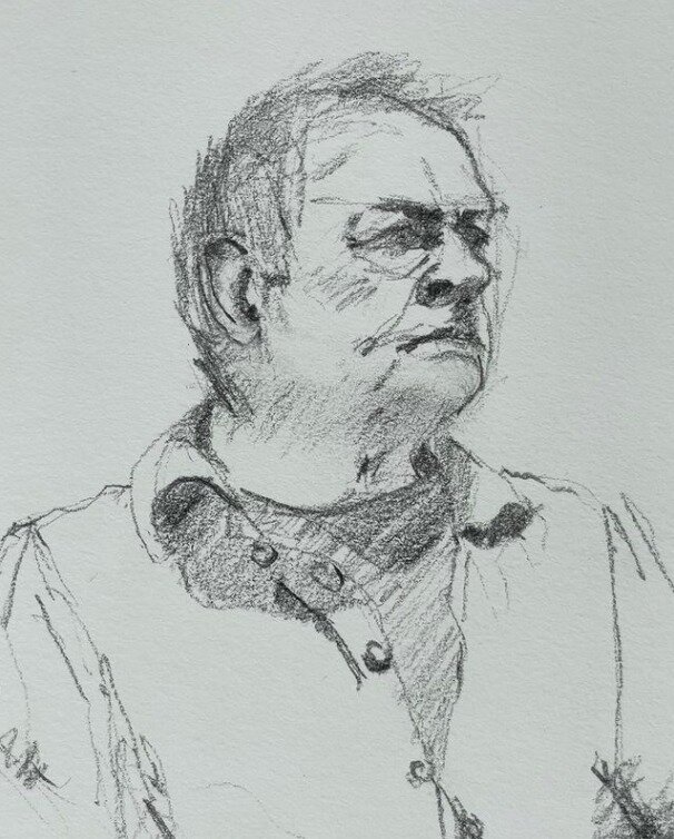 @kenwilliamson200⁠
A quick drawing of Phil from the Thursday morning portrait group ⁠
⁠
⁠
⁠
⁠
#portraitsketch #graphitesketch #drawingfromlife #sketchbook