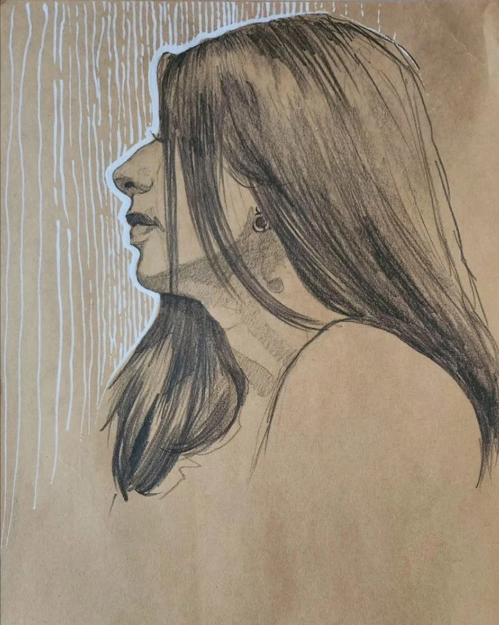 @sophiefresh76 4 x 5 minute and one of my 20 minute sketches of the lovely #Vridhi from @hawthornartistsociety⁠
Pencils and &quot;whiteout&quot; on Brown Paper