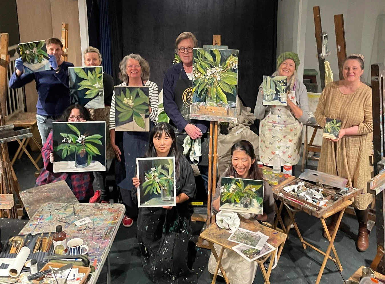 Lewis Miller workshop one completed! Patience, study, detail. A clean stroke of paint or a bold scratch of the palette knife. Fresh and energetic.⁠
⁠
Workshop Two next weekend...