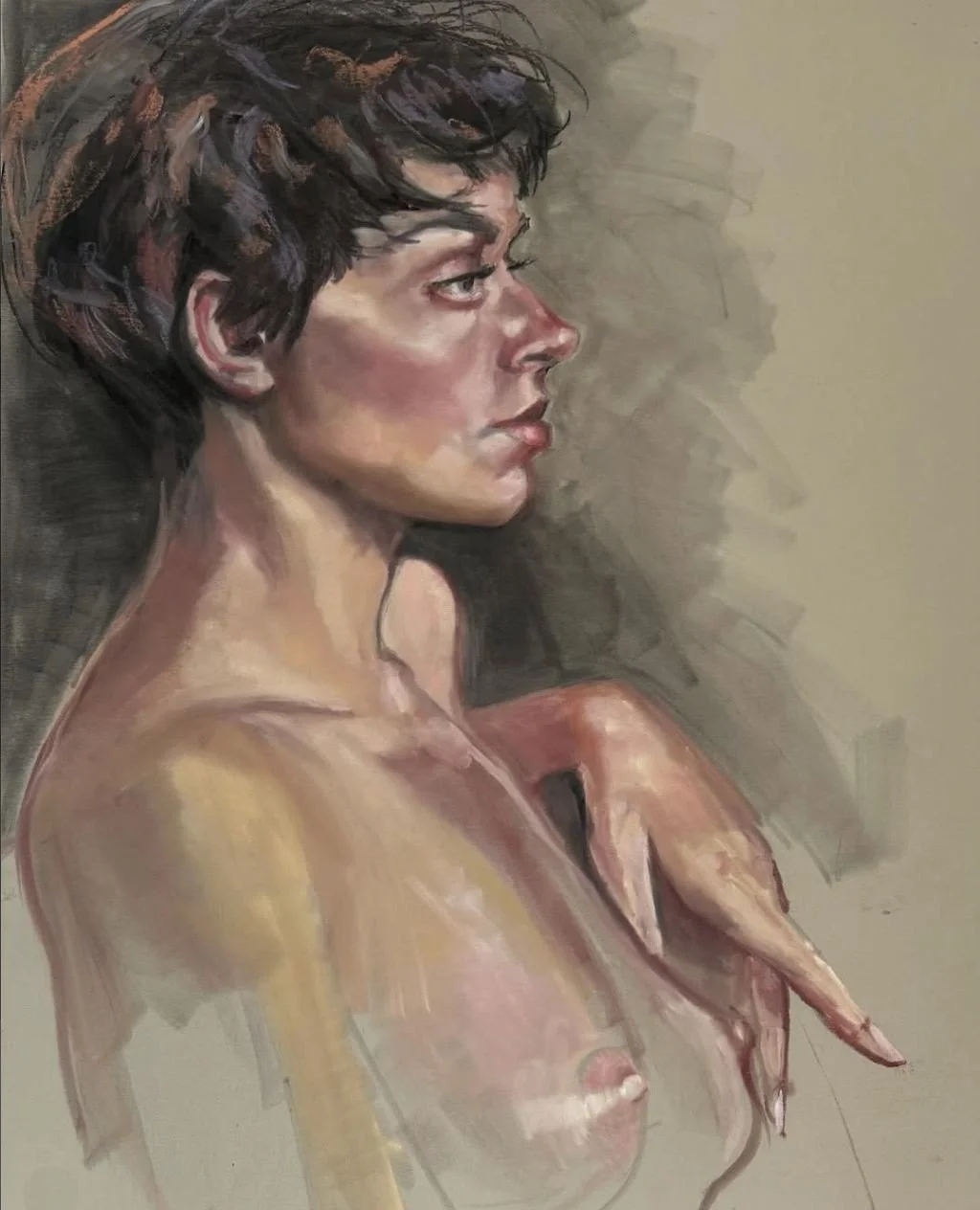 @juliemorris143artist Sunday night long pose at Hawthorn Artists Society. Our model, the lovely @rav_lifeart #charcoaldrawing #panpastels #panpastelportrait #australianartistsoninstagram