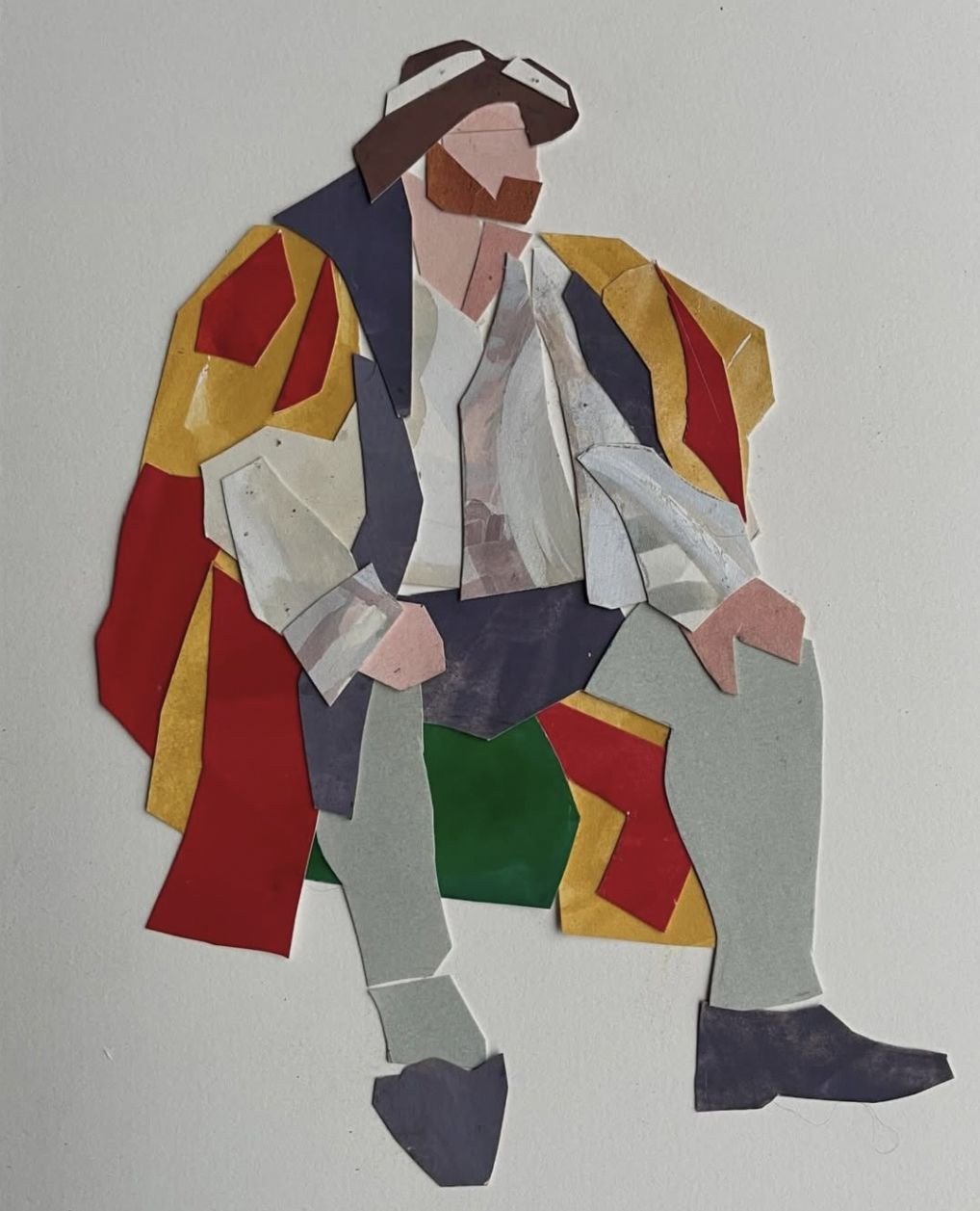 @lisa_c_banks⁠
new collage. Our model as Henry VIII. So fun #collage #colour #paintedpaper #figuremodel #paintedpapercollage @jl_le_model⁠