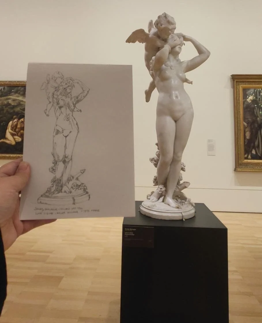 Drawing at the NGV International. First Saturday of the month.⁠
⁠
Join us at NGV, St Kilda Rd, on the first Saturday of each month. David MacLeod facilitates an informal group of artists to explore and sketch some of the gallery's art, in the company
