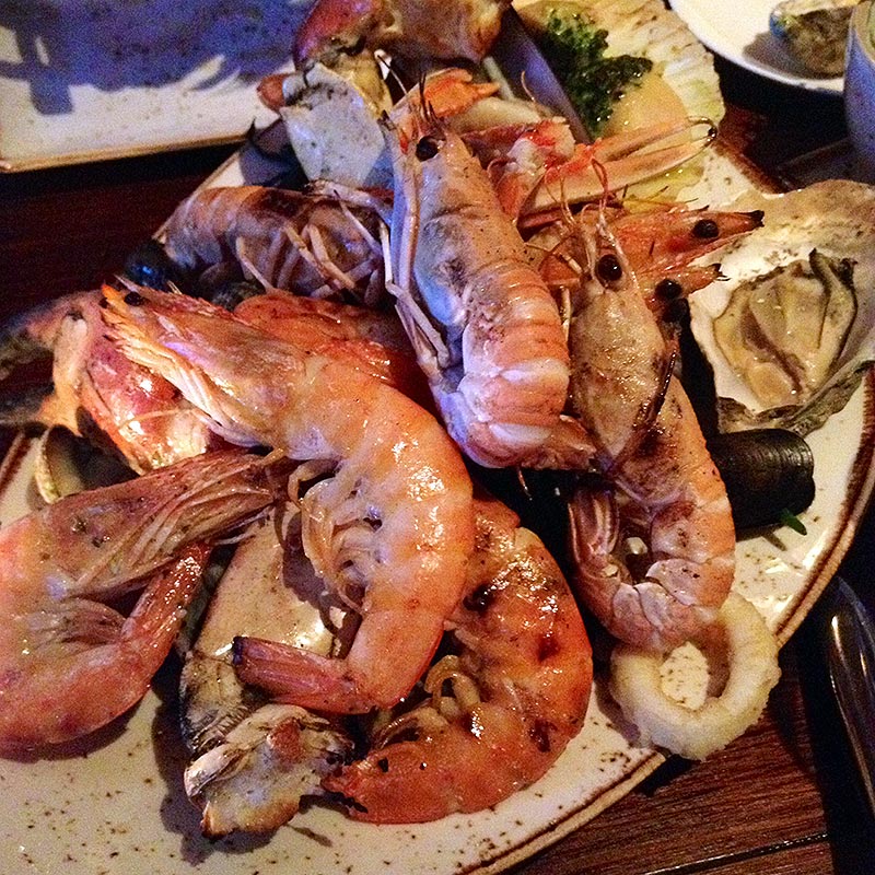 This weekend Gray confronted his fear of shellfish with an awesome sharing platter from The Salt Room . He's still not convinced he'll ever like oysters though.