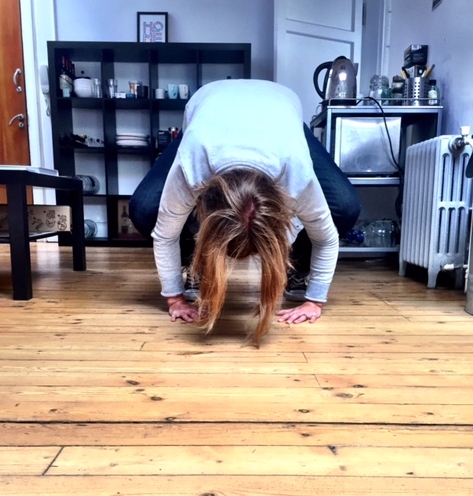 Nicola decided to give us an impromptu demonstration of her self taught Brummie Yoga. Please don't try this at home.