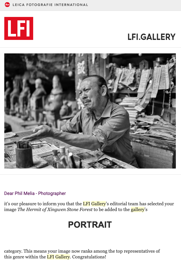 Leica Fotografie International - Gallery Award