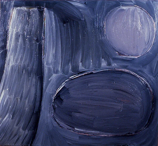 "objects in space," 60" x 66", oil on canvas, ©3.10.1983