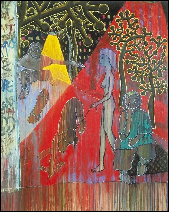 "Skate NYC", 62" x 48", acrylic on wood, ©1995