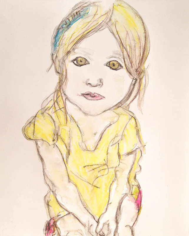 "Cleo Blue Feather" ©2013, watercolor on paper