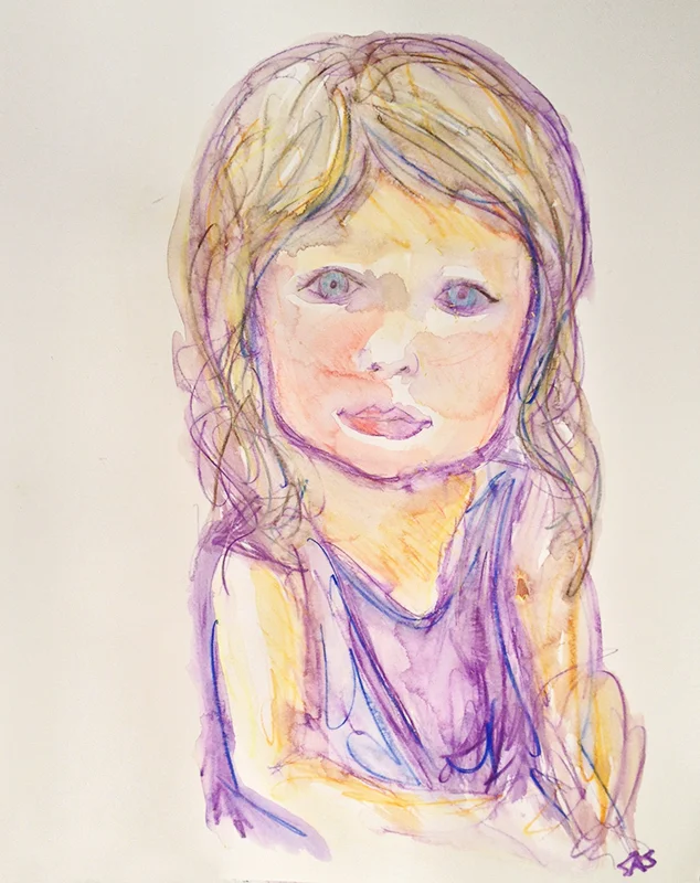 "Purple Girl" ©2012, watercolor on paper