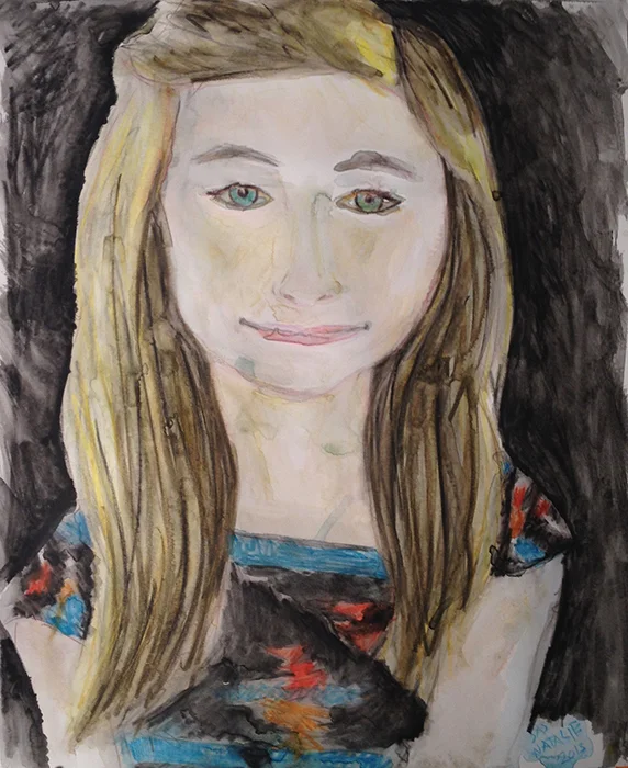 "natalie" ©2013, watercolor on paper, 14" x 17"