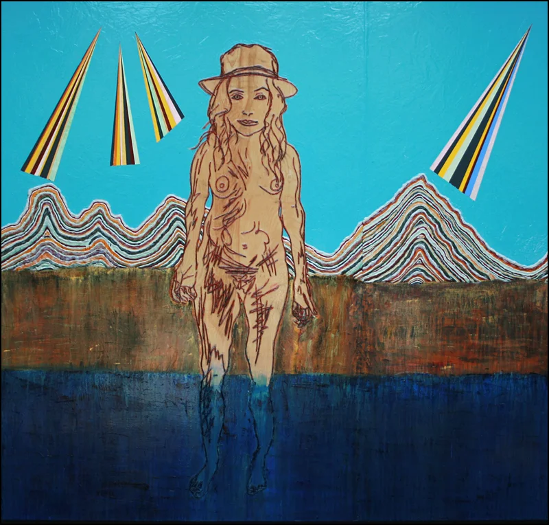 "the pain body", 89" x 74", enamel, acrylic, gels on wood ©2013 by steve sas schwartz