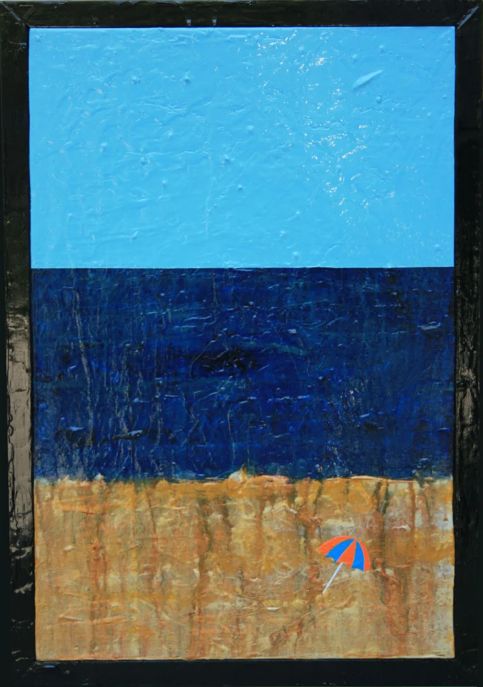 "daydream III", 12 5/8" x 9 5/8", enamel and acrylic on wood, ©2013, by steve sas schwartz