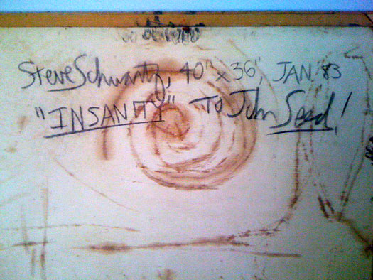 Back of Insanity, with inscription.