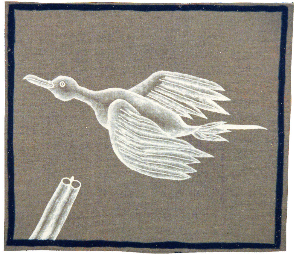 'pin tail and side-by-side', © 1984, acrylic on linen, 14" x 16"