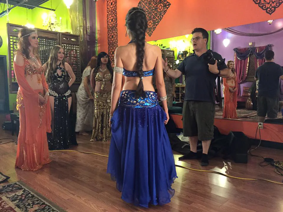 Giving instructions to dancers during a shoot at Bellyup Studios. Photo by Atmo Kranti
