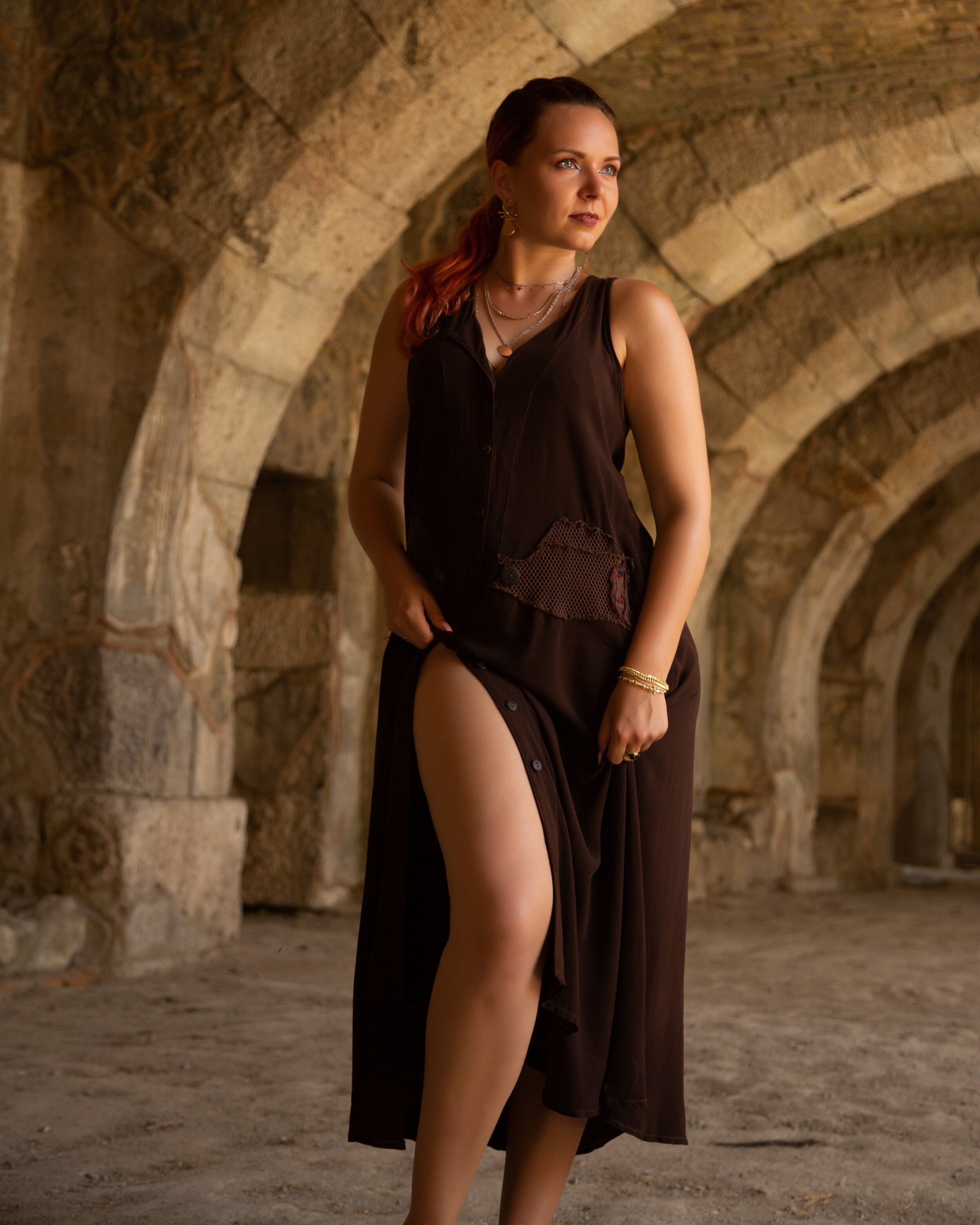 Ethnic inspired fashion at ancient Agora in Izmir, Turkey