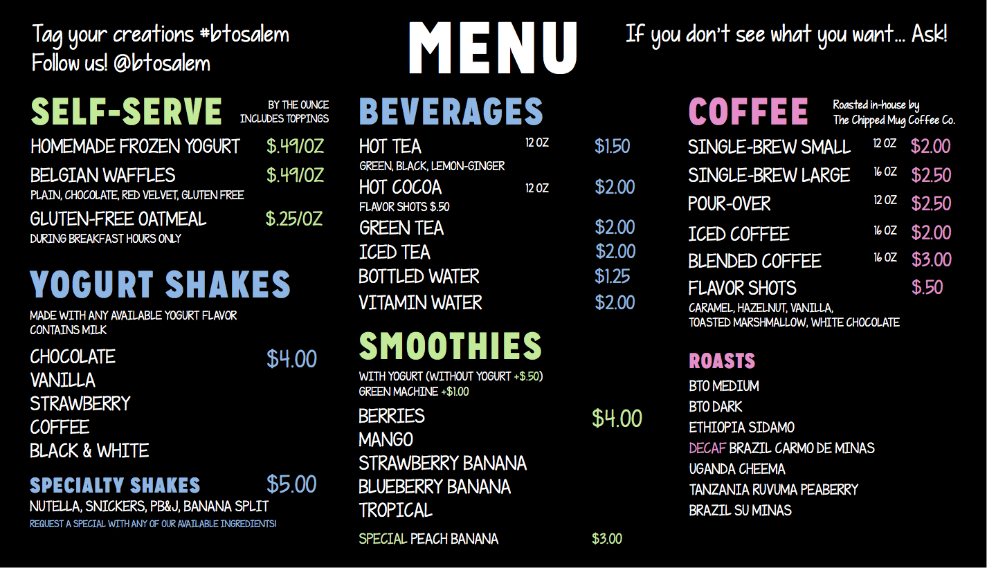 Menu Mock-up