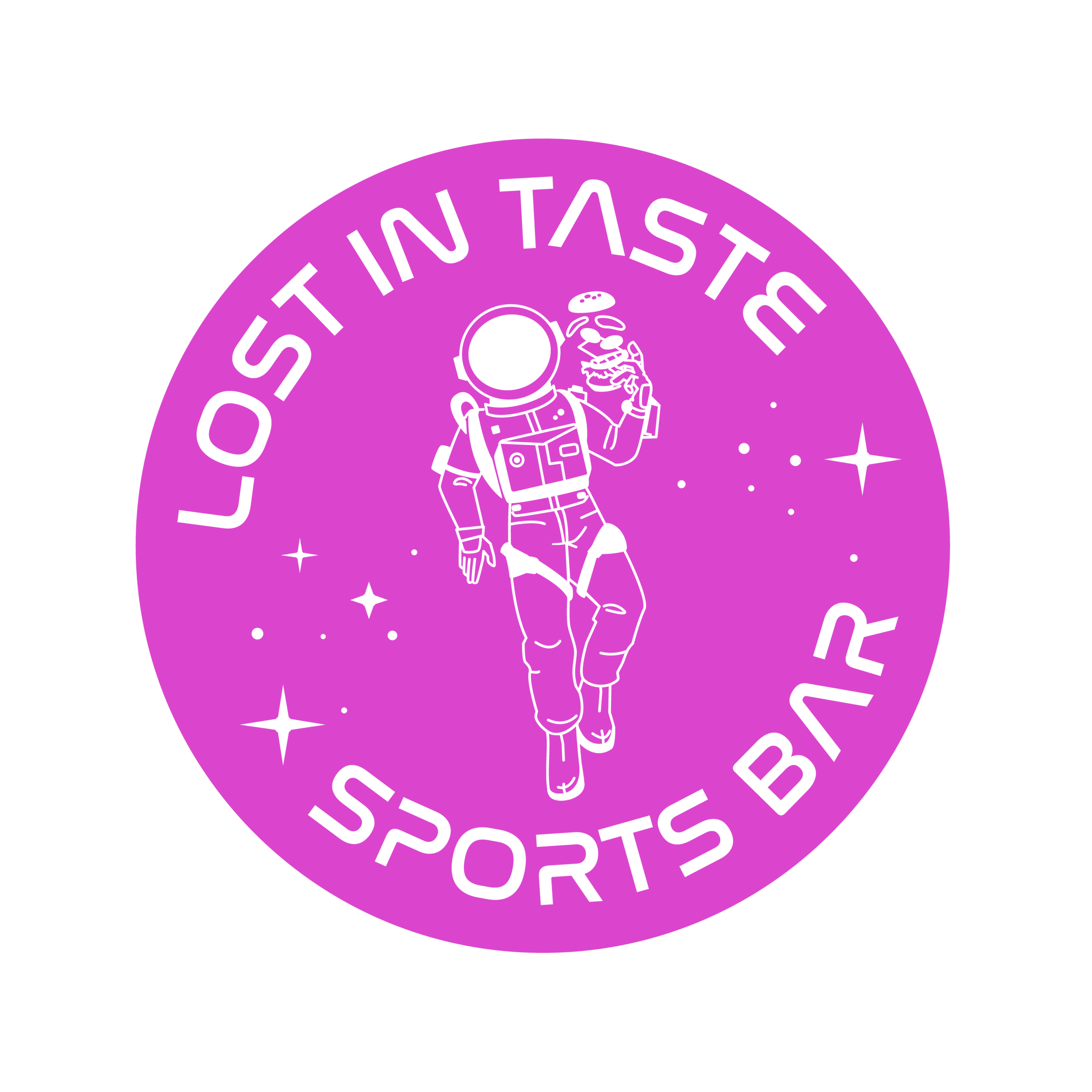 Lost in Taste Logo and Branding Design_Badge Whole Transparent Filled Magenta.png