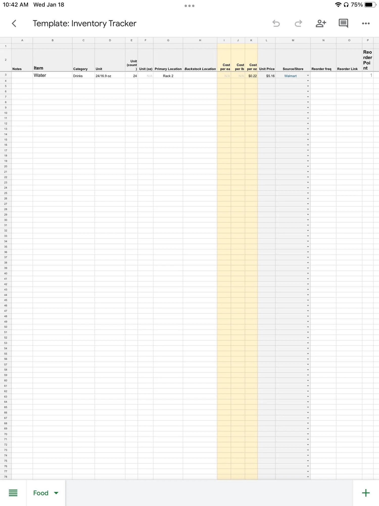 Inventory Tracking Excel Template
