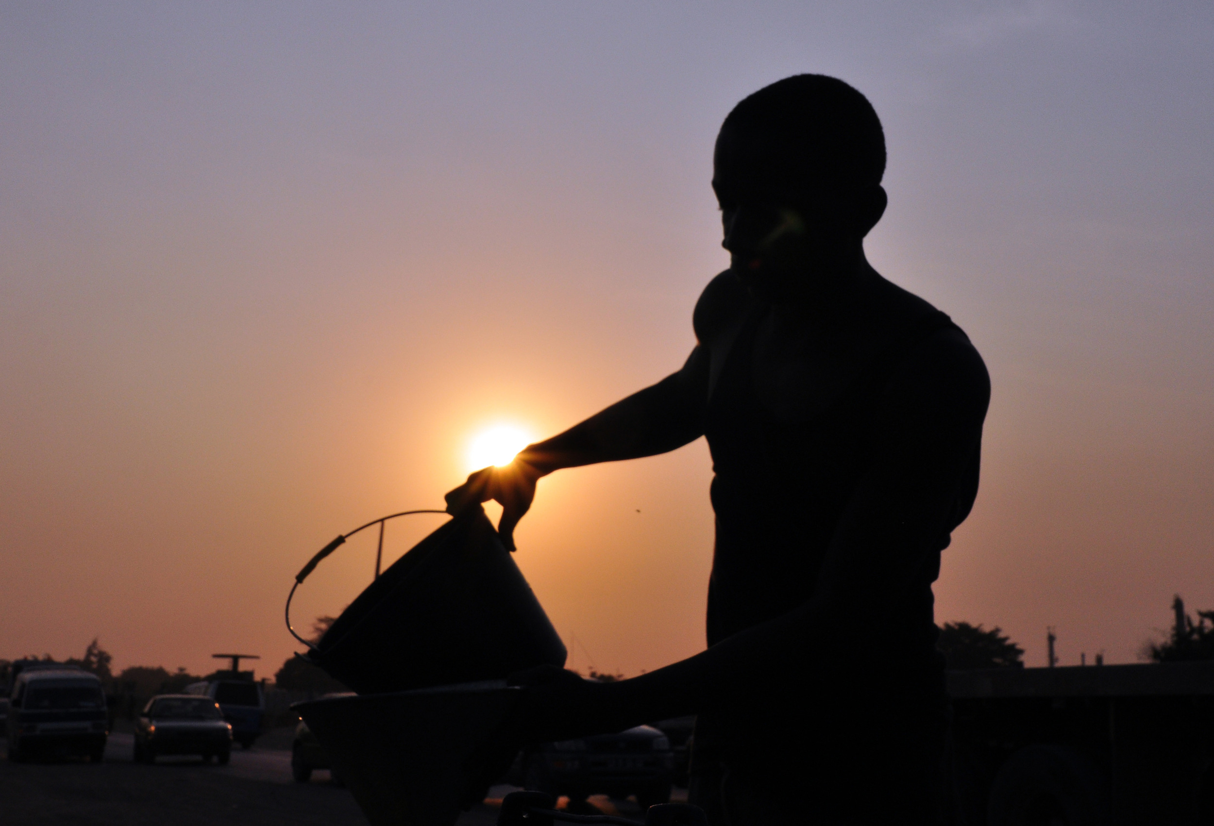 Collecting water, Luanda.