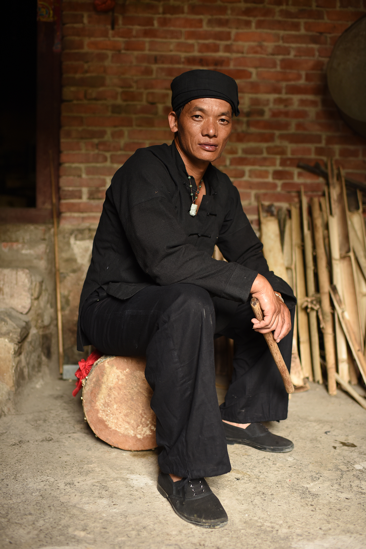  Inheritor of Mang Drum Dance Li Ke,&nbsp;Potuo village, Yunnan, 2017. 
