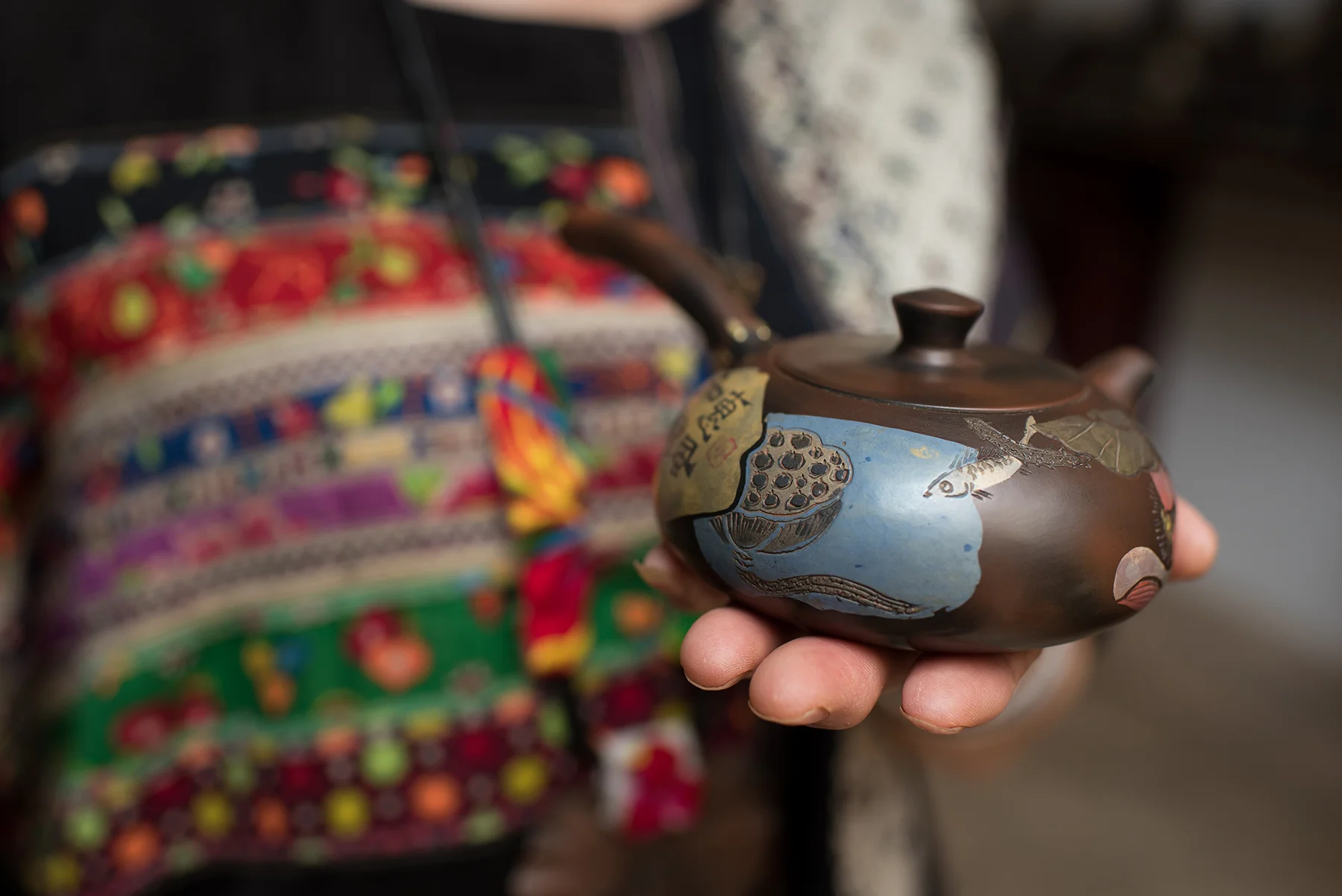 The work of Li Fen Yu, Inheritor of Purple Pottery Intangible Cultural Heritage, Jianshui, Yunnan Province.