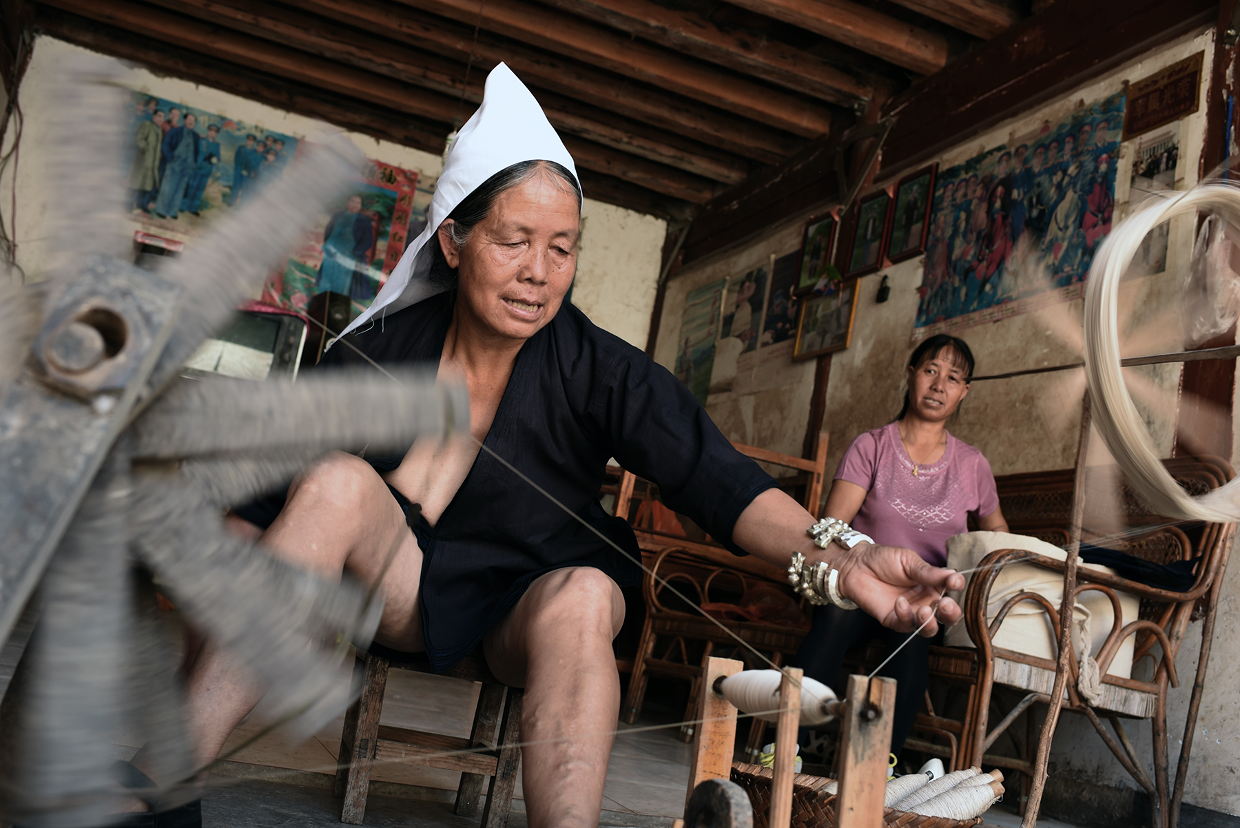  Mao LeBeng, master costume maker, Dayangjie town, Yunnan, 2017. 