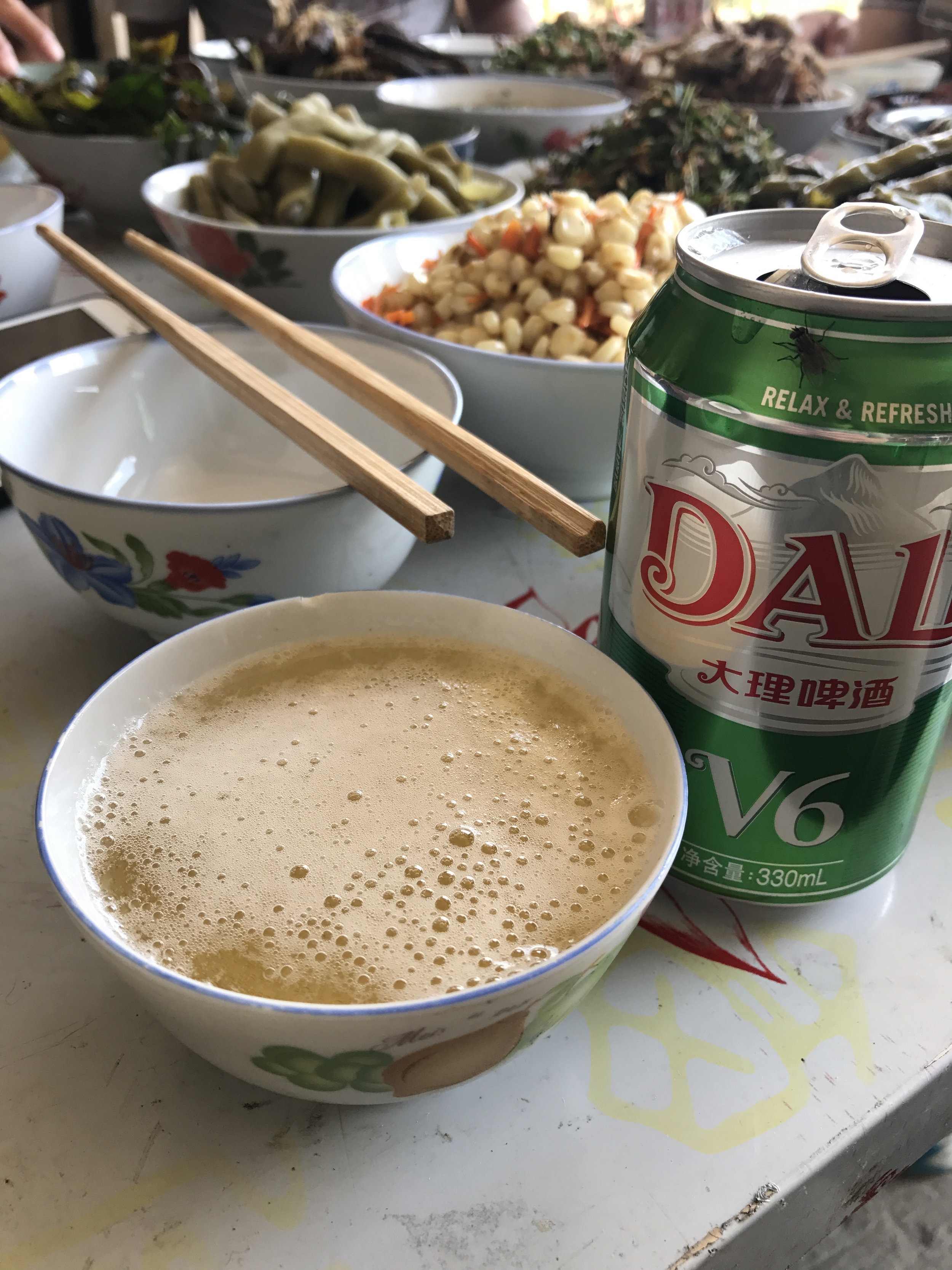  Bowls of beer in Dayangjie. 