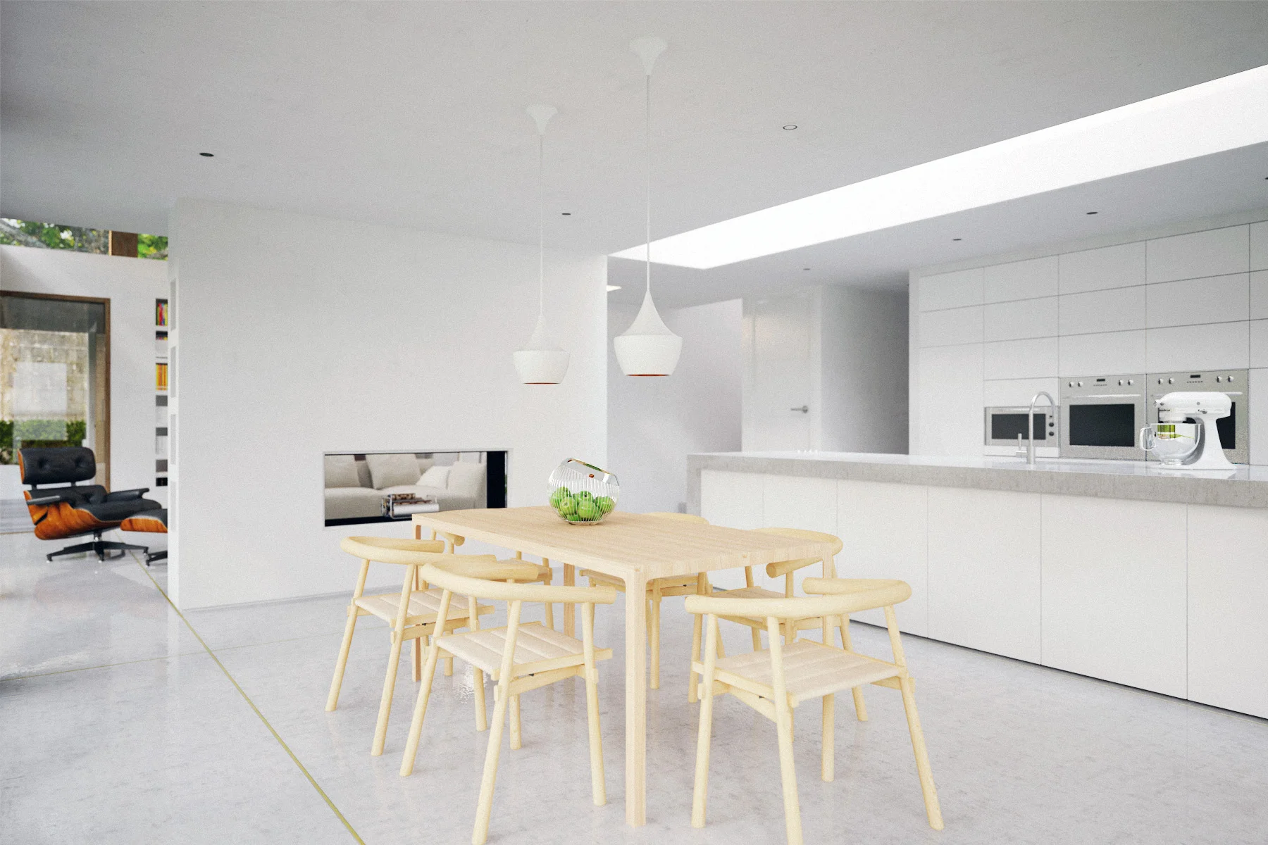 dining and kitchen