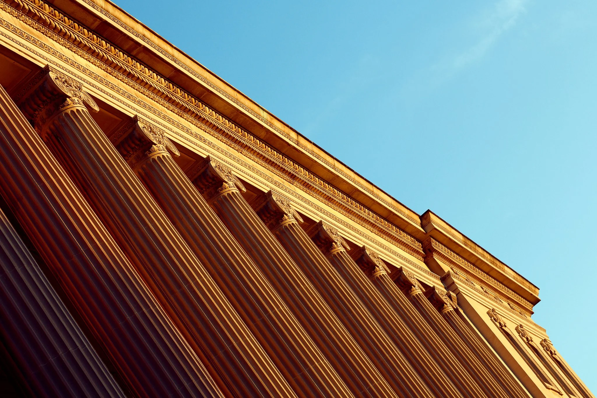 An architectural photograph of the Wisconsin State Historical Society building in downtown Madison, Wisconsin. → Buy a Print