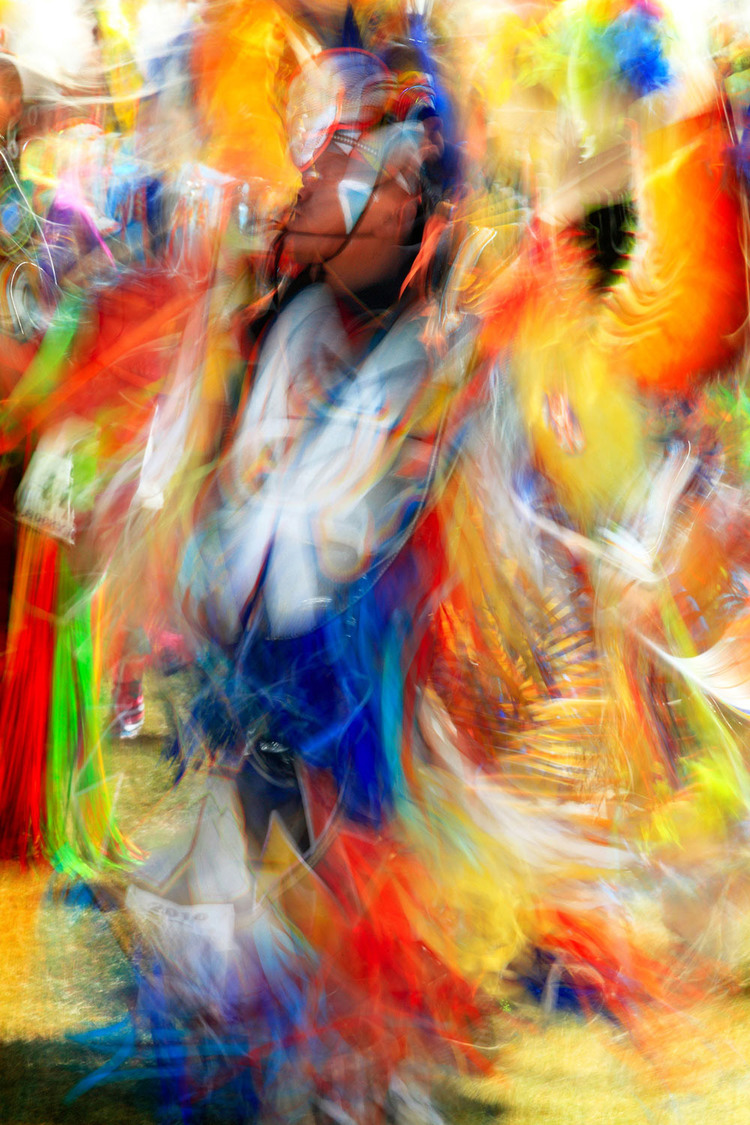 A native American Indian dancing at the annual powwow at Rocky Boy Indian Reservation south of Havre, Montana.&nbsp; &nbsp;→ Buy This Print