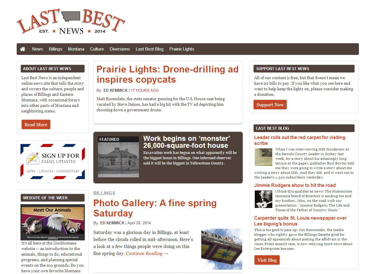 The Last Best News website and blog is a new offering to Montanans and is shaping up to be the best non-mainstream news site in Montana.