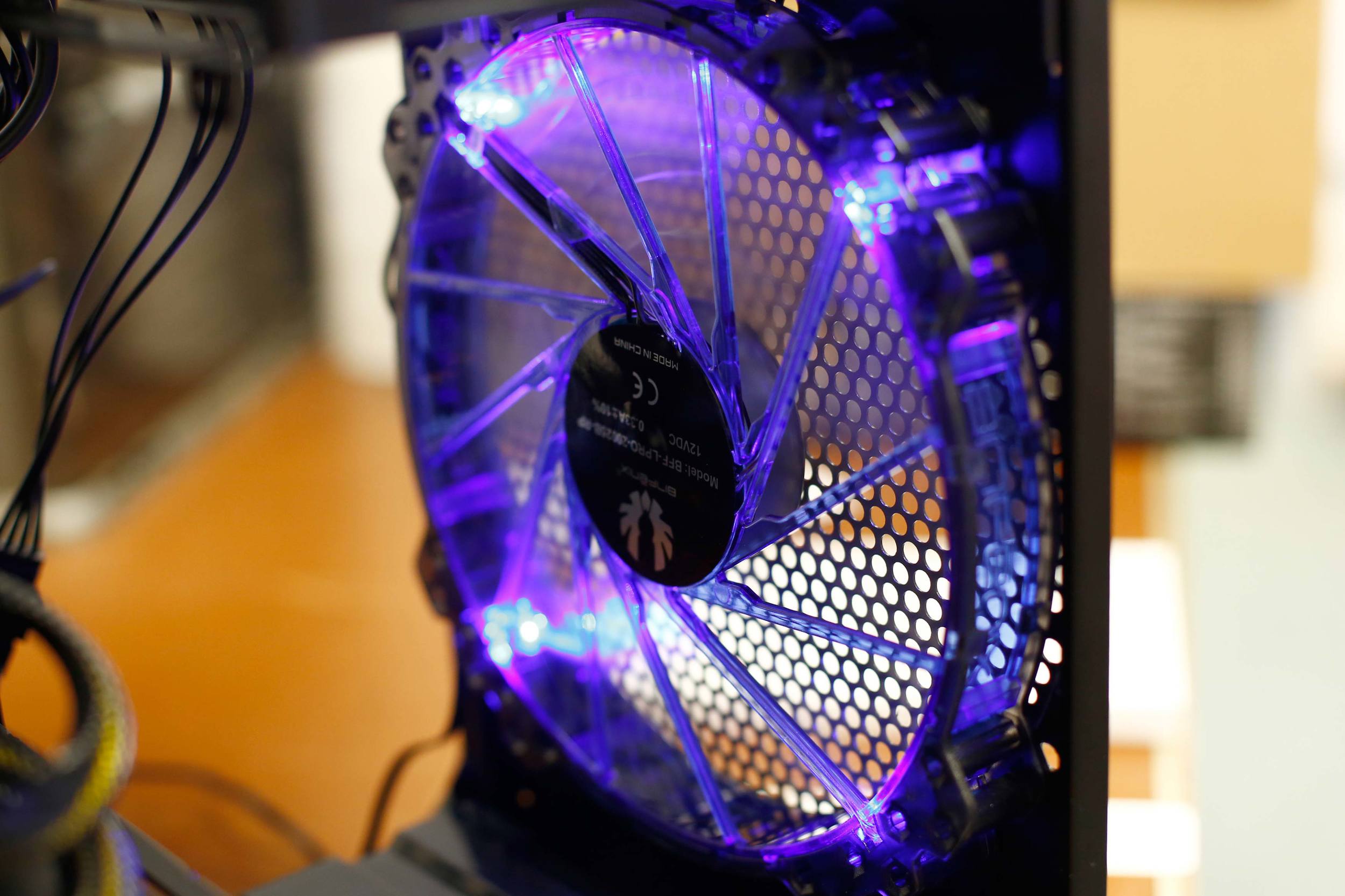 One of the large BitFenix Spectre Pro fans I installed on my computer. And yes, I turned off the blue LED lights.