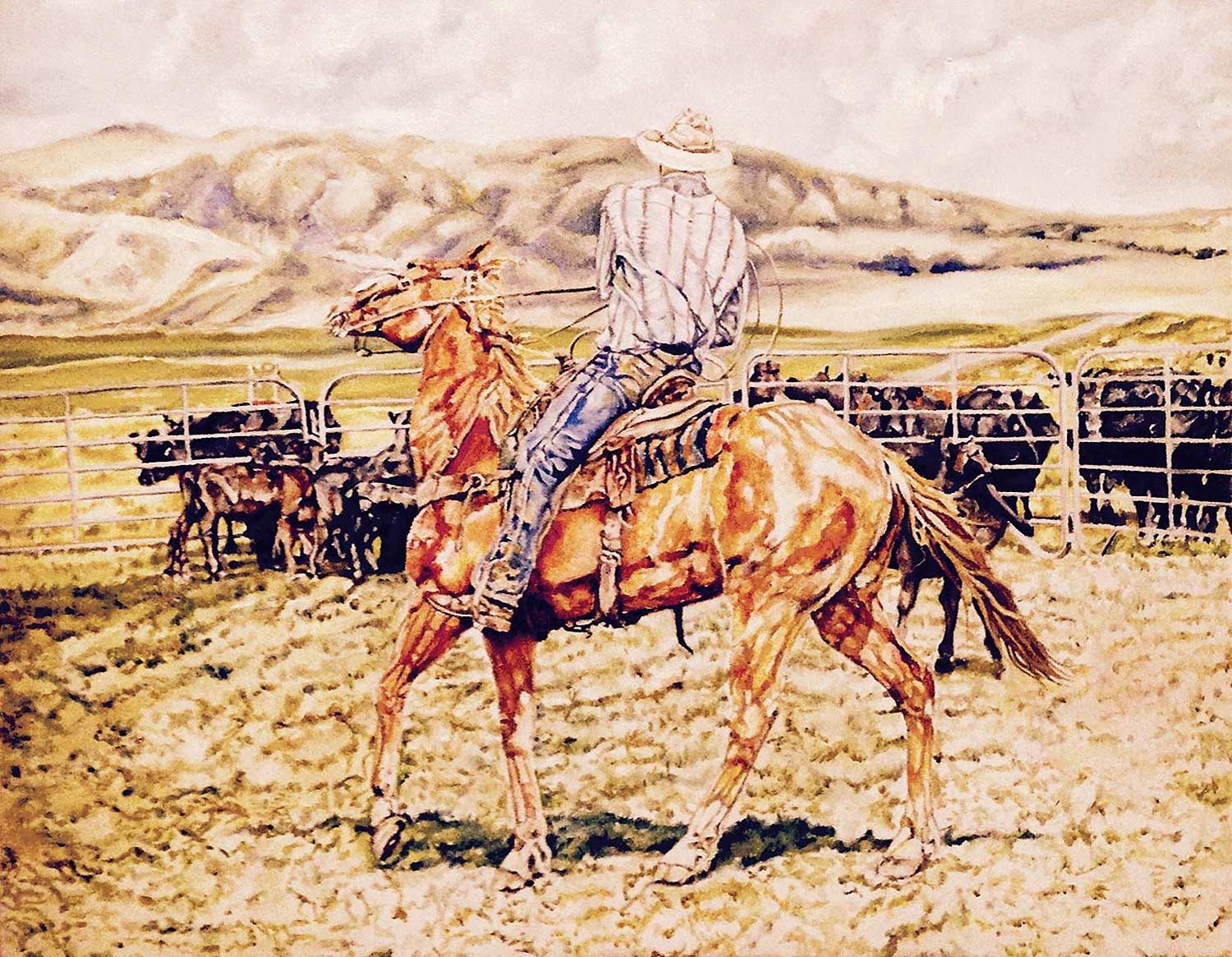 One of my ranch photos was used as the inspiration for this painting by Eddie Thiel.
